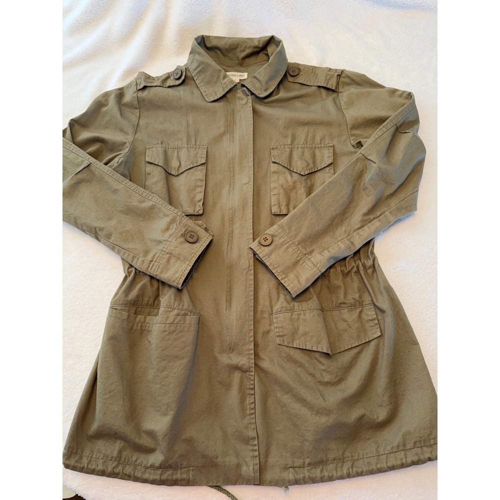 Cotton Candy Utility Jacket Olive Green Military Field Coat Womens Small
